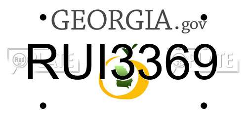 RUI3369 Georgia License Plate
