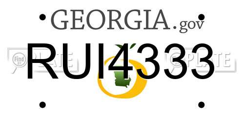 RUI4333 Georgia License Plate
