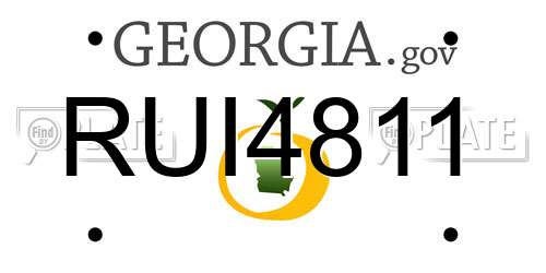RUI4811 Georgia License Plate