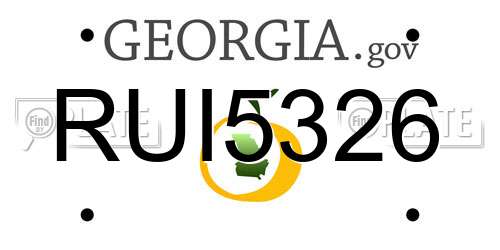 RUI5326 Georgia License Plate