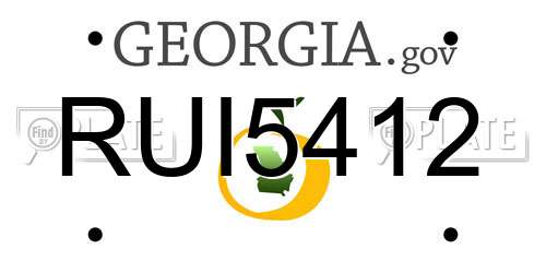 RUI5412 Georgia License Plate