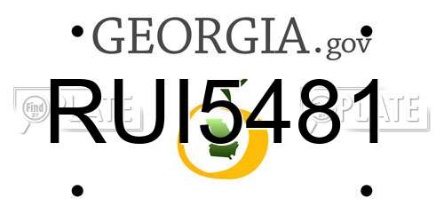 RUI5481 Georgia License Plate