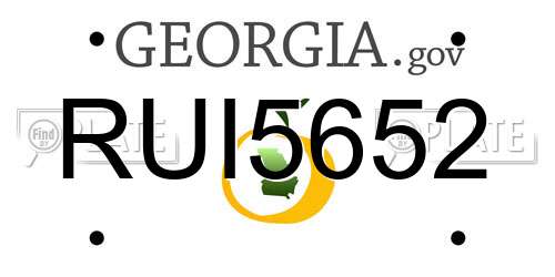 RUI5652 Georgia License Plate