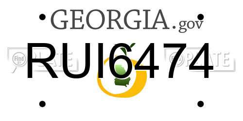 RUI6474 Georgia License Plate