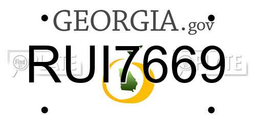 RUI7669 Georgia License Plate