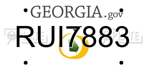 RUI7883 Georgia License Plate