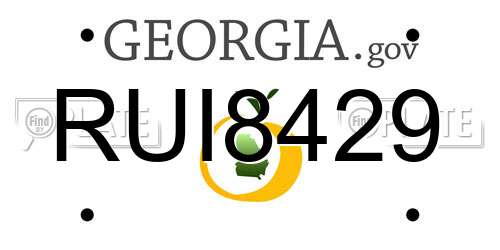 RUI8429 Georgia License Plate