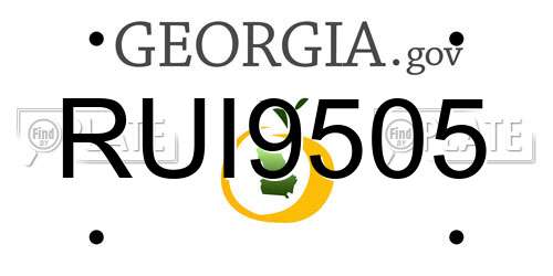 RUI9505 Georgia License Plate