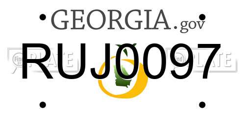 RUJ0097 Georgia License Plate