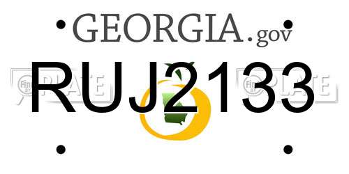 RUJ2133 Georgia License Plate