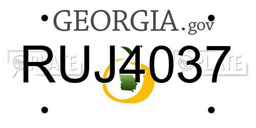 RUJ4037 Georgia License Plate