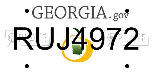 RUJ4972 Georgia License Plate