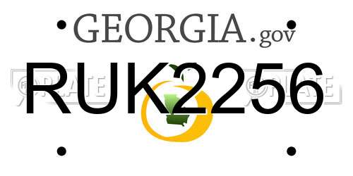 RUK2256 Georgia License Plate