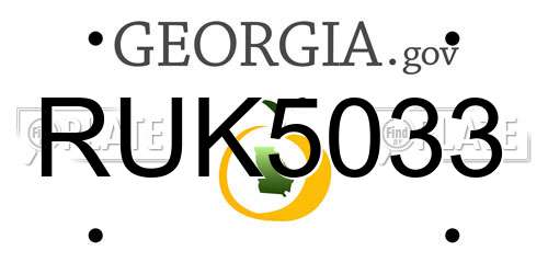RUK5033 Georgia License Plate
