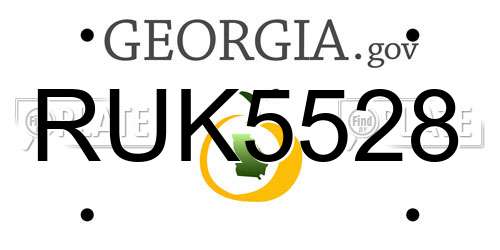 RUK5528 Georgia License Plate