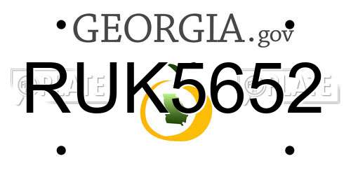 RUK5652 Georgia License Plate