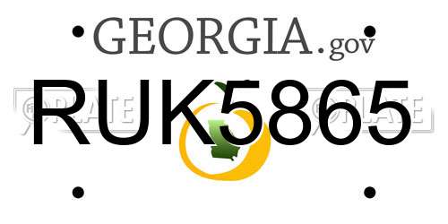 RUK5865 Georgia License Plate