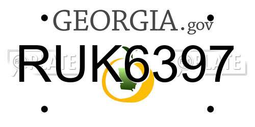 RUK6397 Georgia License Plate