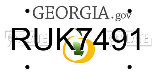 RUK7491 Georgia License Plate