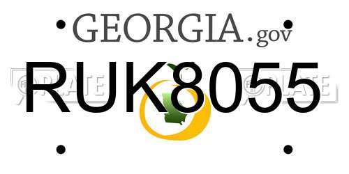 RUK8055 Georgia License Plate