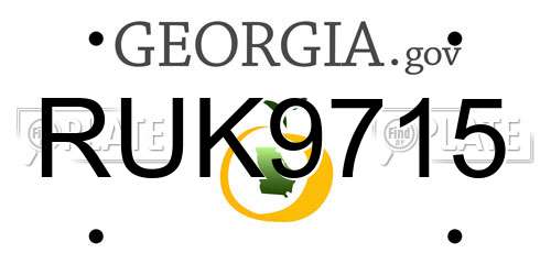 RUK9715 Georgia License Plate