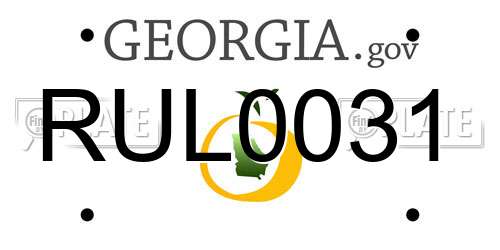RUL0031 Georgia License Plate