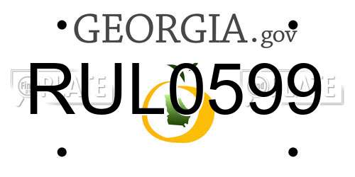 RUL0599 Georgia License Plate