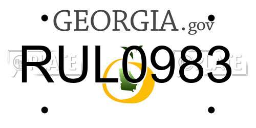 RUL0983 Georgia License Plate