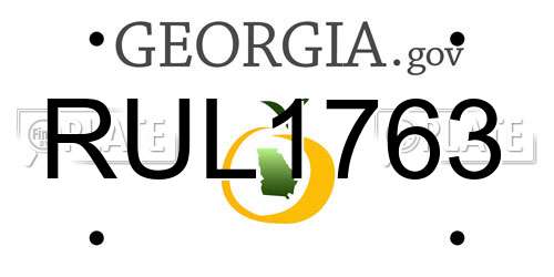 RUL1763 Georgia License Plate