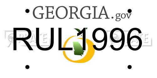 RUL1996 Georgia License Plate