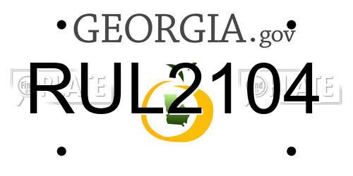RUL2104 Georgia License Plate