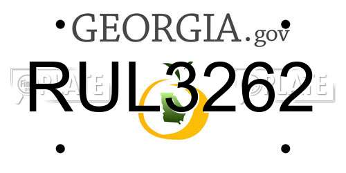 RUL3262 Georgia License Plate