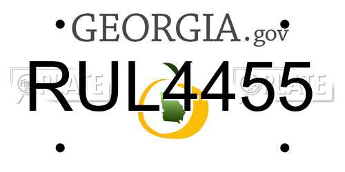 RUL4455 Georgia License Plate