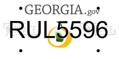 RUL5596 Georgia License Plate