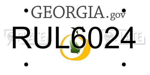 RUL6024 Georgia License Plate