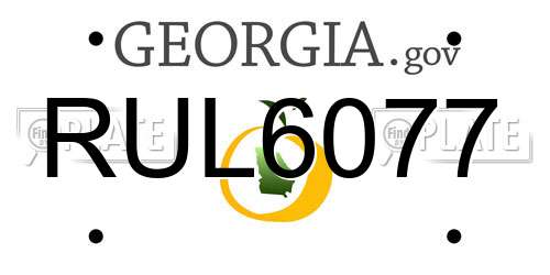RUL6077 Georgia License Plate