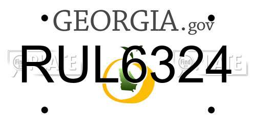 RUL6324 Georgia License Plate