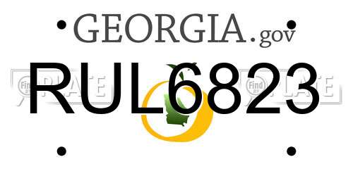RUL6823 Georgia License Plate