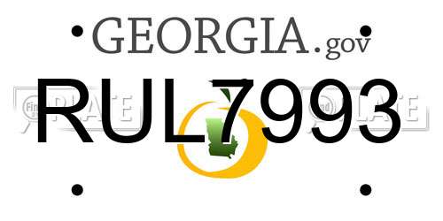RUL7993 Georgia License Plate