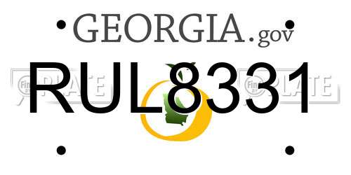 RUL8331 Georgia License Plate