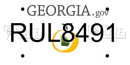 RUL8491 Georgia License Plate