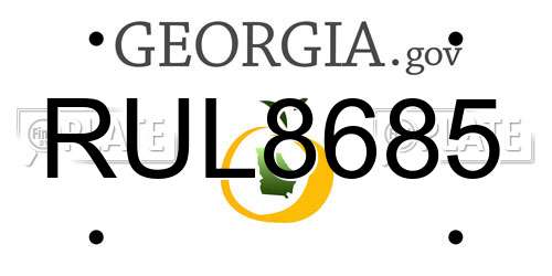 RUL8685 Georgia License Plate