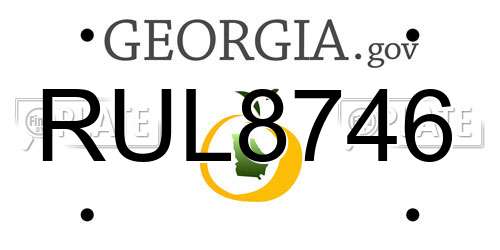 RUL8746 Georgia License Plate