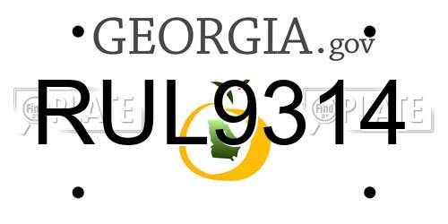 RUL9314 Georgia License Plate