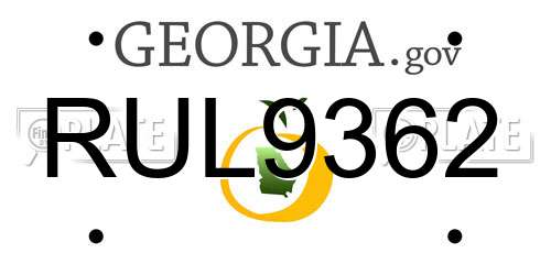 RUL9362 Georgia License Plate