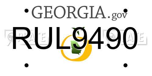 RUL9490 Georgia License Plate