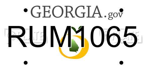 RUM1065 Georgia License Plate