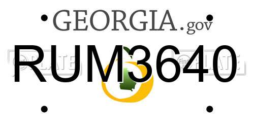 RUM3640 Georgia License Plate
