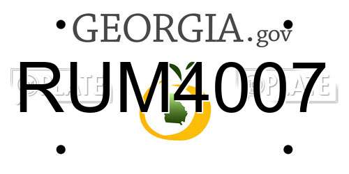 RUM4007 Georgia License Plate