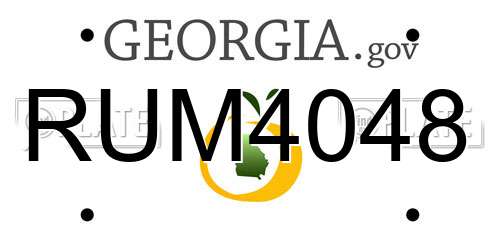 RUM4048 Georgia License Plate